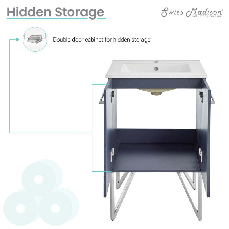 Swiss Madison Annecy 24" Bathroom Vanity in Cinder Purple