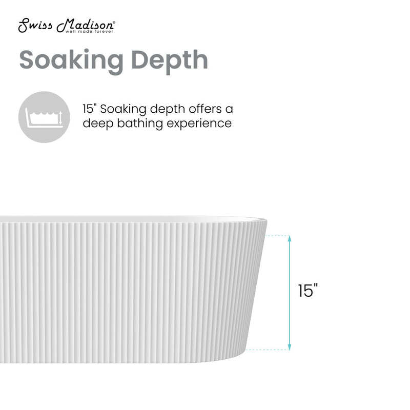 Swiss Madison Lafayette 67” Freestanding Bathtub