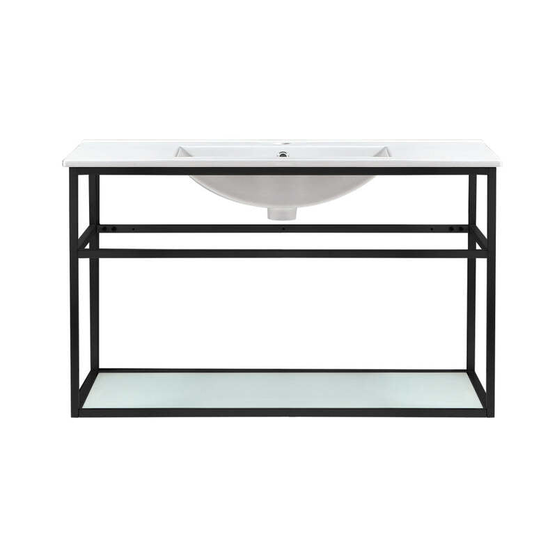 Swiss Madison Pierre 36 Single, Metal Frame, Open Shelf, Bathroom Vanity