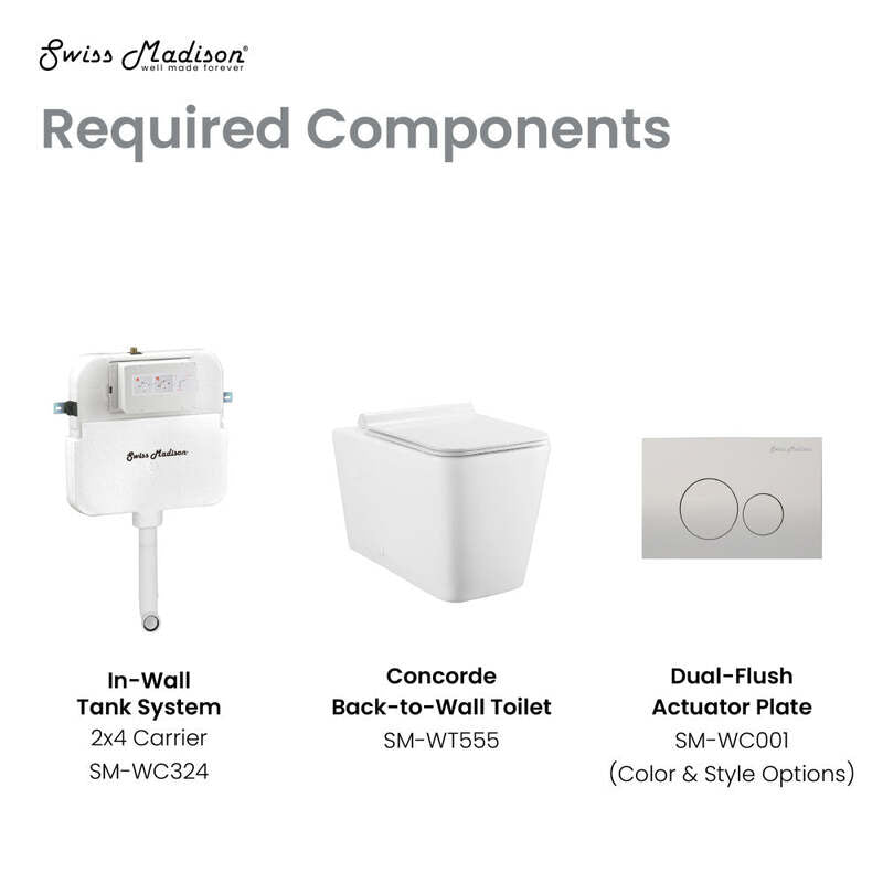 Swiss Madison Concorde Back-to-Wall Square Toilet Bowl
