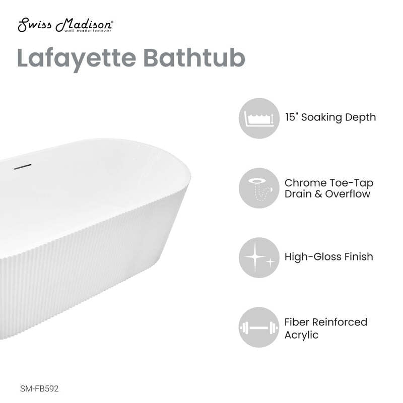 Swiss Madison Lafayette 67” Freestanding Bathtub