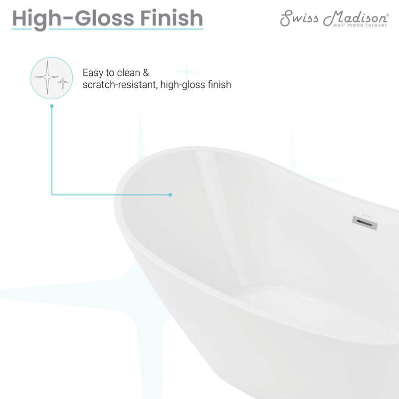 Swiss Madison Ivy 67" Double Slipper Freestanding Bathtub