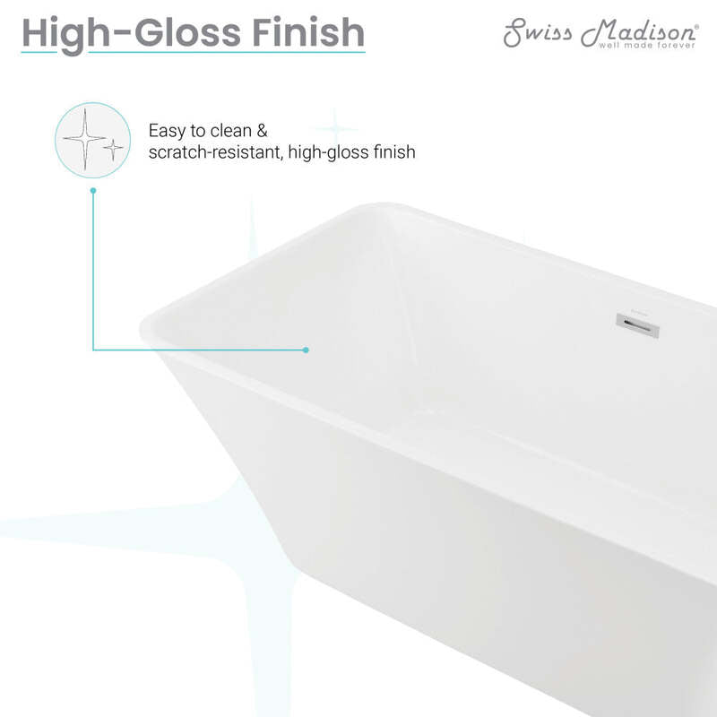 Swiss Madison St. Tropez 60" Freestanding Bathtub
