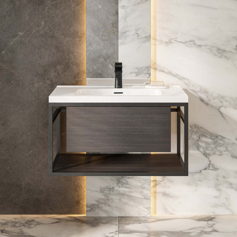 Swiss Madison Claire 30" Wall-hung Vanity in Black