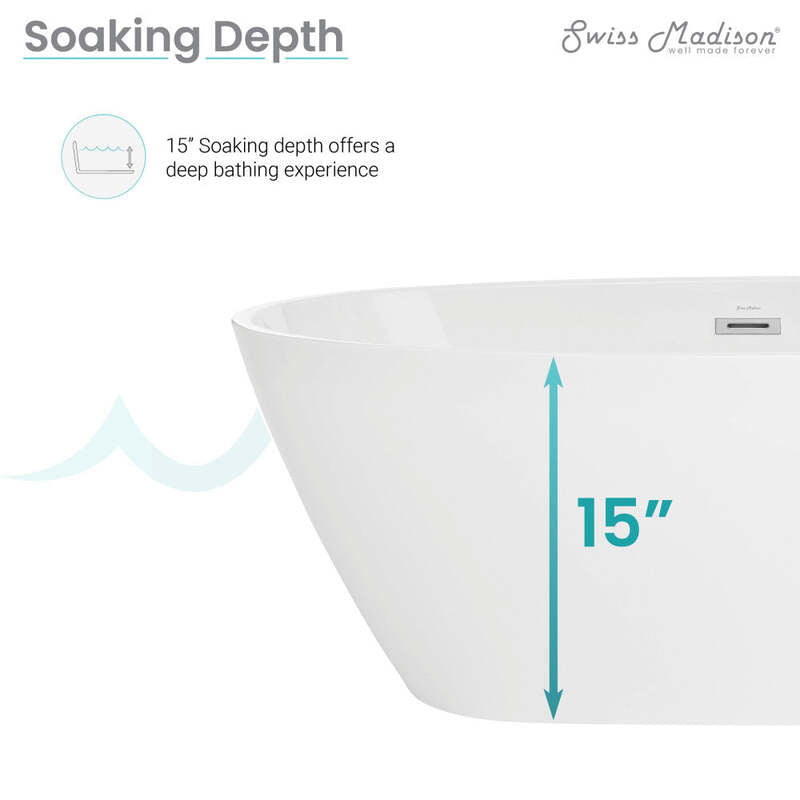 Swiss Madison Manoir 60" Freestanding Bathtub