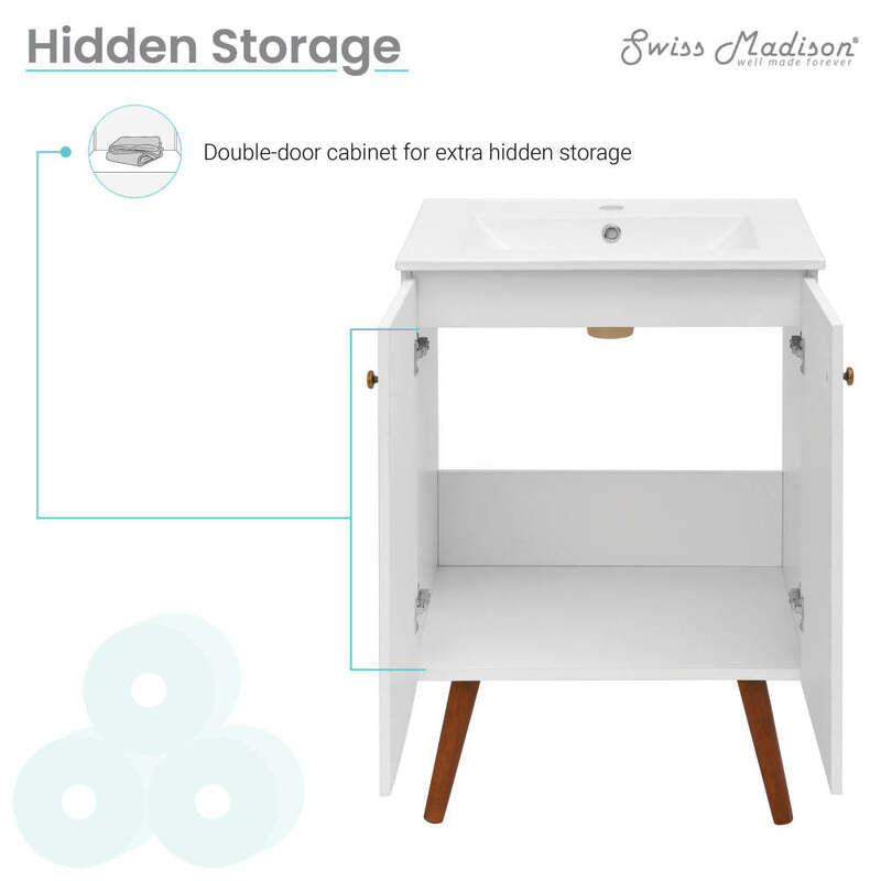 Swiss Madison Manoir 24" Bathroom Vanity in White