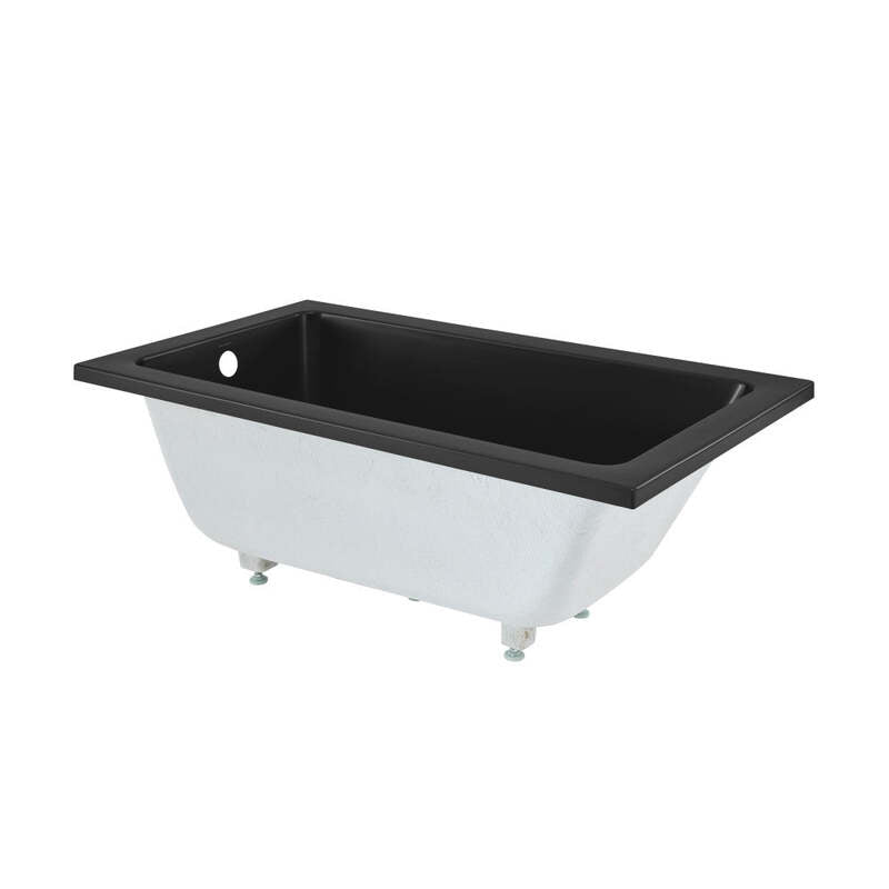 Swiss Madison Voltaire 54"x30" Reversible Drain Drop-In Bathtub in Matte Black