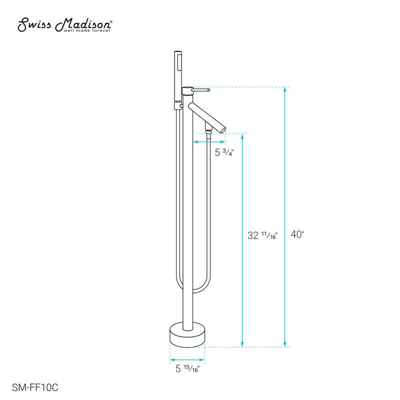 Swiss Madison Plaisir Freestanding Bathtub Faucet in Chrome