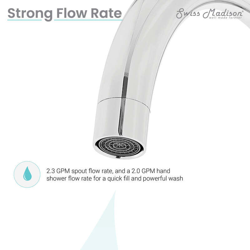 Swiss Madison Ivy Freestanding Bathtub Faucet in Chrome