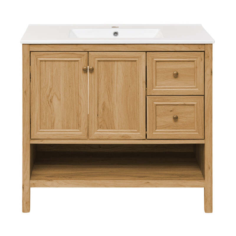 Swiss Madison Château 36" Bathroom Vanity in Natural Oak