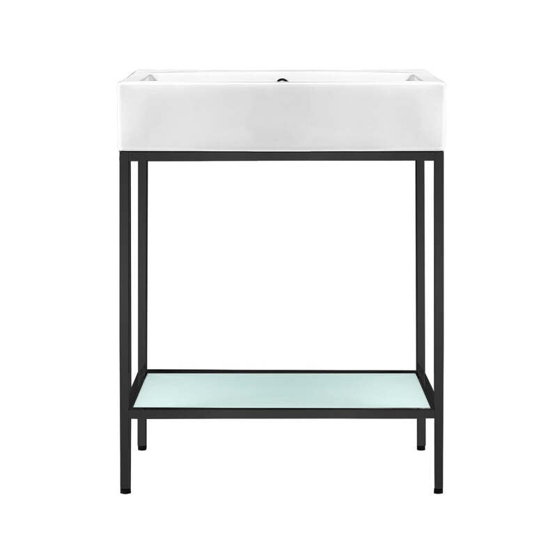 Swiss Madison Pierre 24 Single, Freestanding, Matte Black Metal Frame Bathroom Vanity