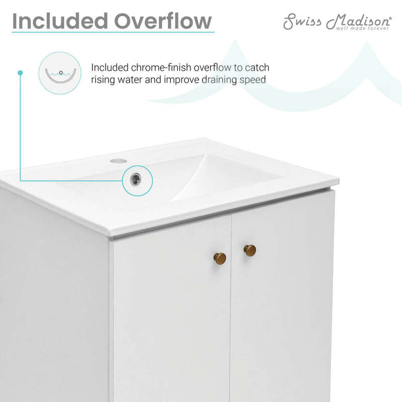 Swiss Madison Manoir 24" Bathroom Vanity in White