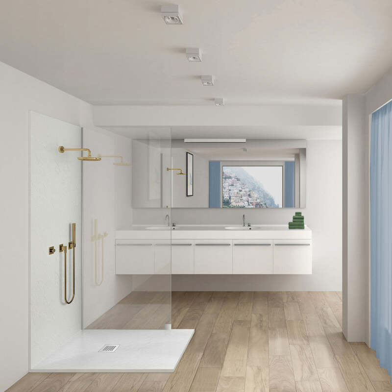 Swiss Madison Terre P Series 36" x 36" Reversible Drain Shower Base