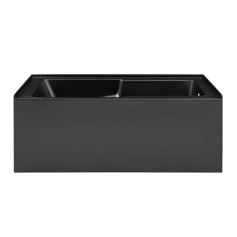 Swiss Madison Voltaire 60" X 32" Right-Hand Drain Alcove Bathtub with Apron in Matte Black