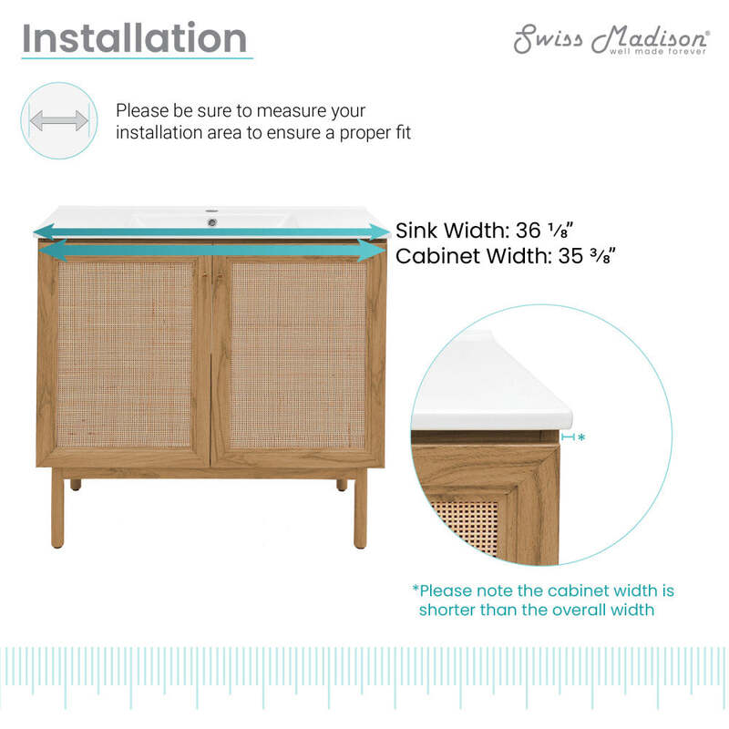 Swiss Madison Classe 36" Bathroom Vanity in Oak