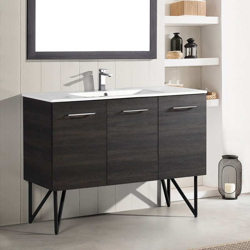 Swiss Madison Annecy 48 Single, Black Walnut, Two Doors, One Drawer, Bathroom Vanity