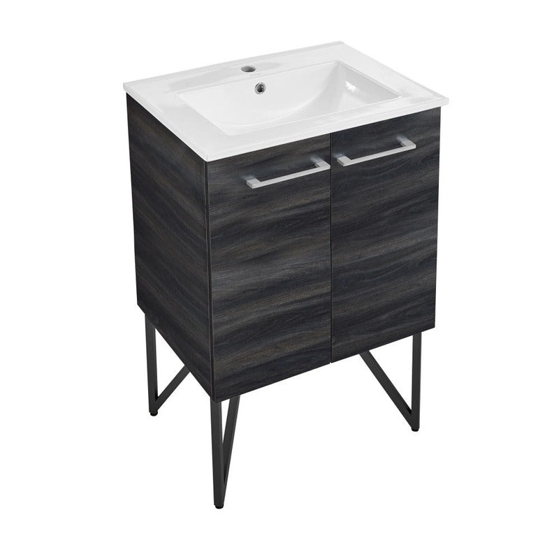 Swiss Madison Annecy 24 Single, Black Walnut, Two Doors, Bathroom Vanity