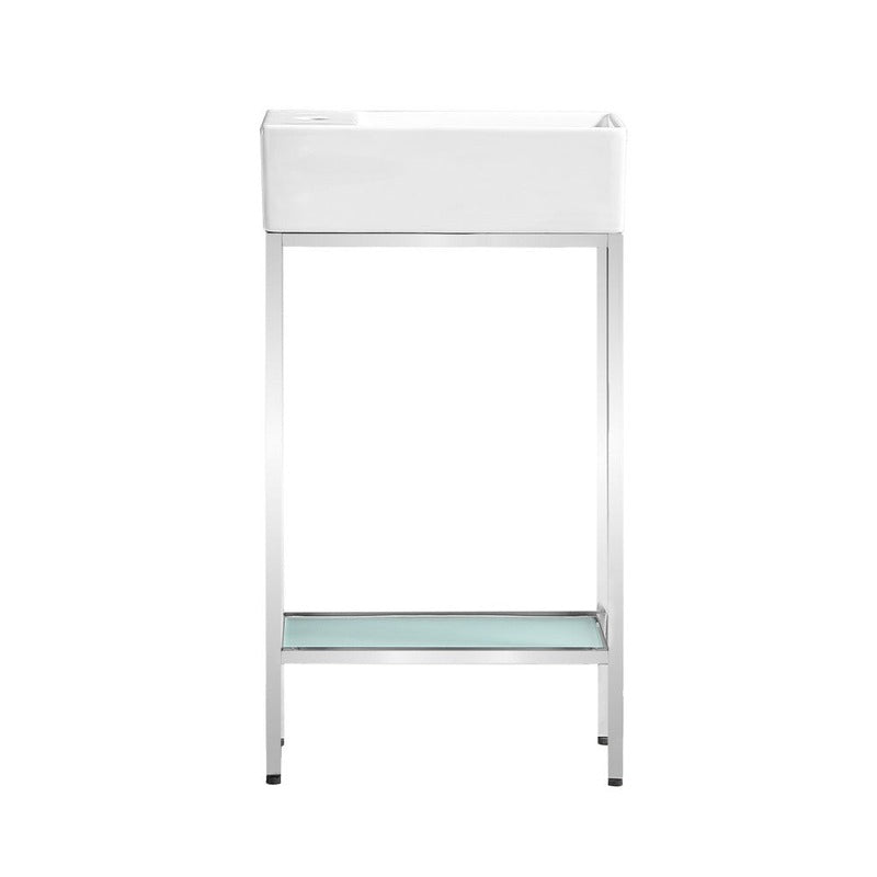 Swiss Madison Pierre 19.5 Single, Freestanding, Open Shelf, Chrome Metal Frame Bathroom Vanity
