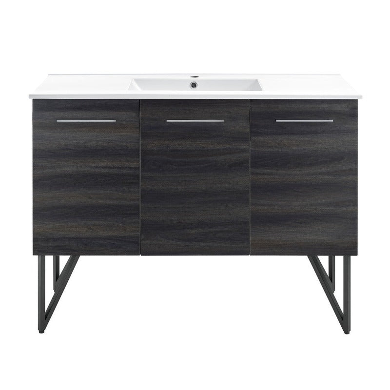 Swiss Madison Annecy 48 Single, Black Walnut, Two Doors, One Drawer, Bathroom Vanity