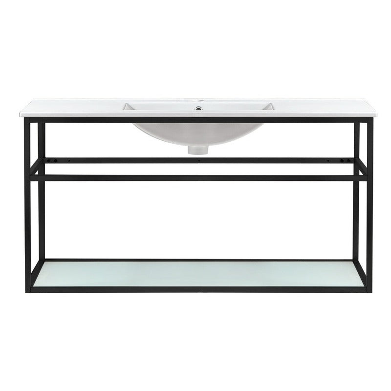 Swiss Madison Pierre 48 Single, Metal Frame, Open Shelf, Bathroom Vanity