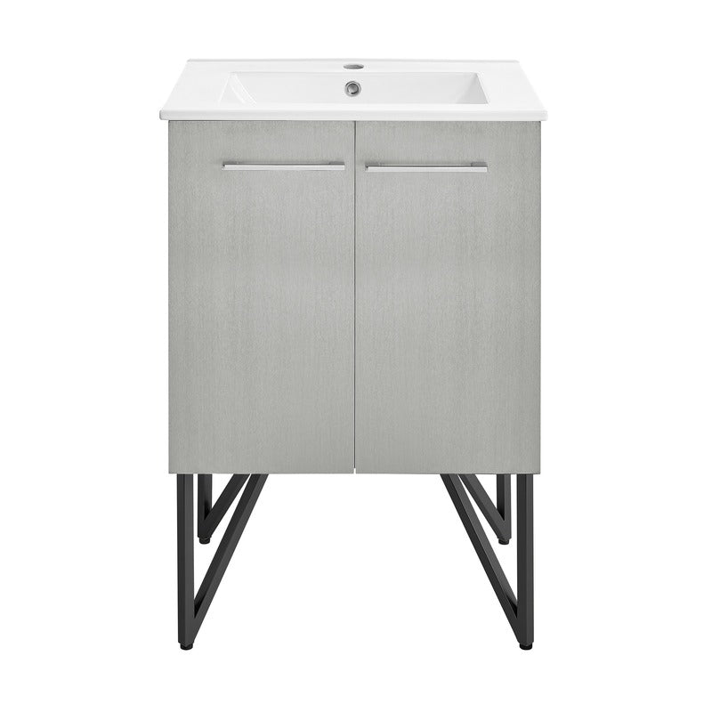 Swiss Madison Annecy 24 Single, Brushed Grey, Two Doors, Bathroom Vanity