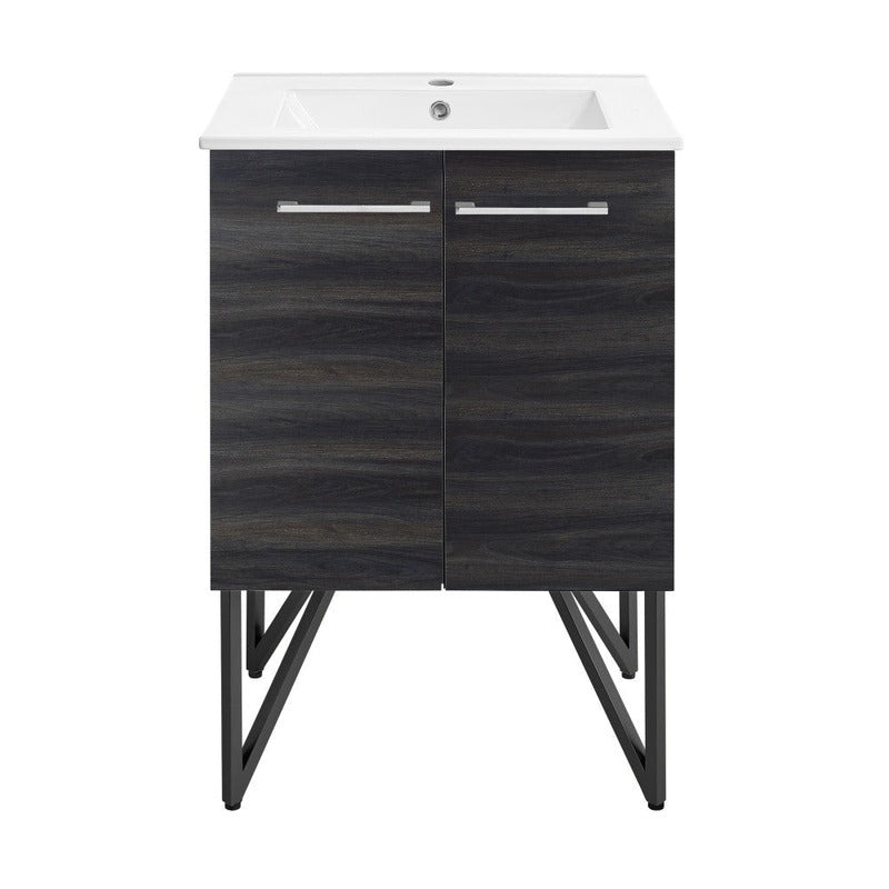 Swiss Madison Annecy 24 Single, Black Walnut, Two Doors, Bathroom Vanity