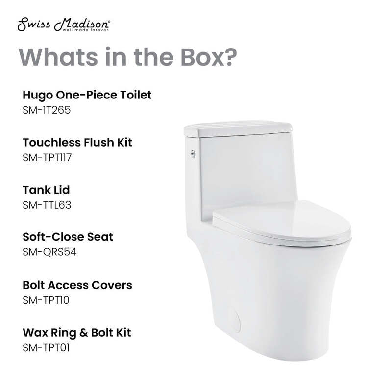 Swiss Madison Hugo One-Piece Elongated Toilet Dual-Flush 1.1/1.6 gpf, Touchless