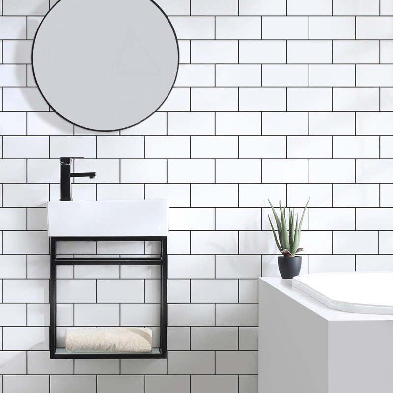 Swiss Madison Pierre 19.5 Single, Metal Frame, Open Shelf, Bathroom Vanity