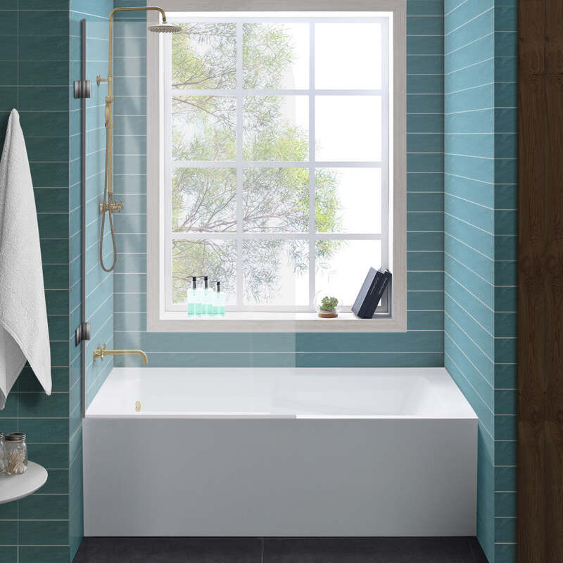 Swiss Madison Voltaire 60" X 30" Left-Hand Drain Alcove Bathtub with Apron and Armrest