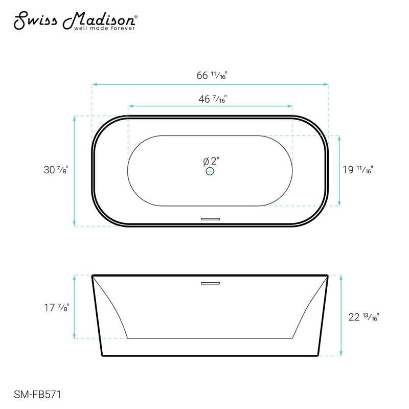 Swiss Madison Concorde 67" Freestanding Bathtub