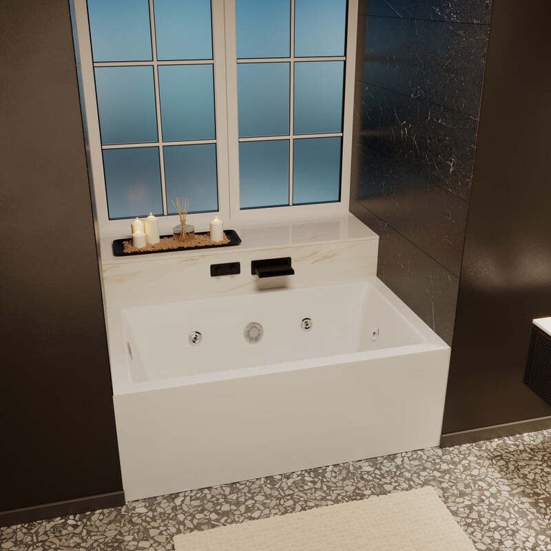 Swiss Madison Avancer 60" x 36" Left-Hand Drain Rectangular Alcove Whirlpool Bathtub with Apron