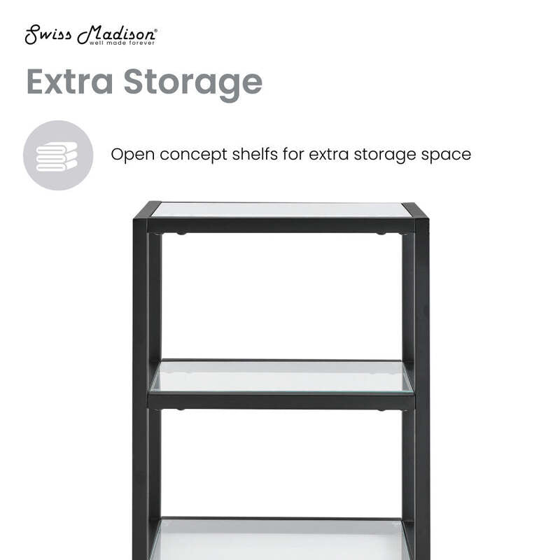 Swiss Madison Pierre 16"x20"x10" Wall-Mounted Linen Cabinet in Matte Black