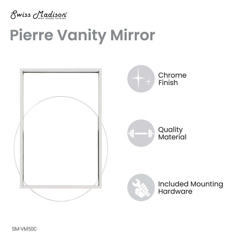 Swiss Madison Pierre 30" Vanity Mirror in Chrome