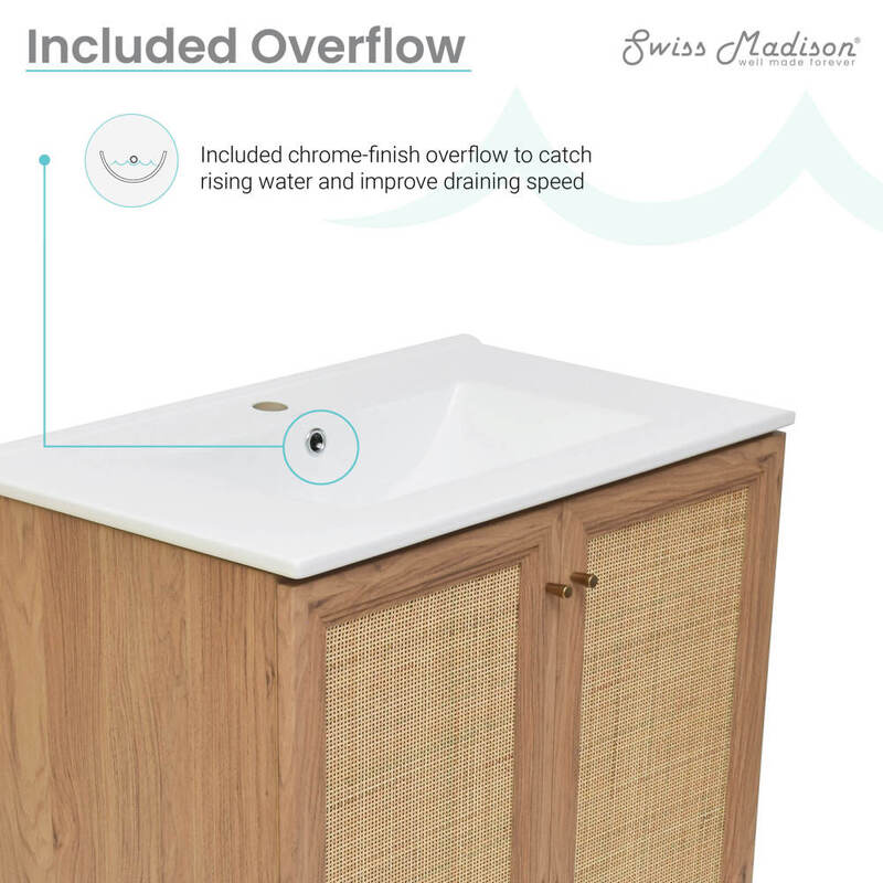 Swiss Madison Classé 30" Bathroom Vanity in Oak