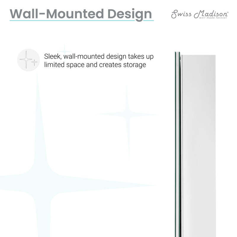 Swiss Madison Cache 20 in. x 30 in. Mirrored Aluminum Medicine Cabinet
