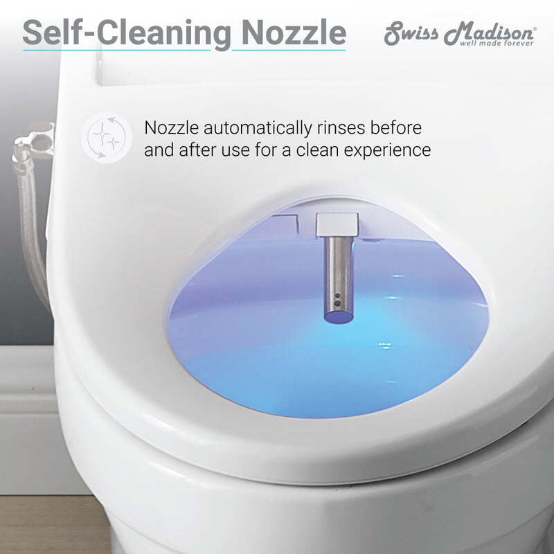 Swiss Madison Virage One-Piece Toilet with Vivante Smart Seat 1.1/1.6 gpf