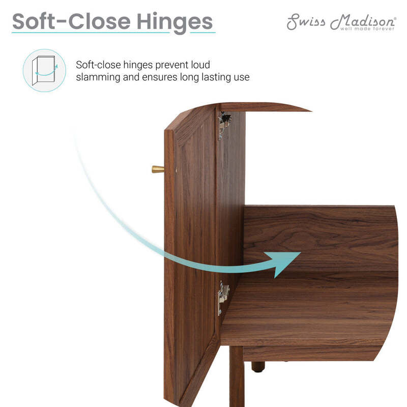 Swiss Madison Classé 18" Bathroom Vanity in Dark Walnut