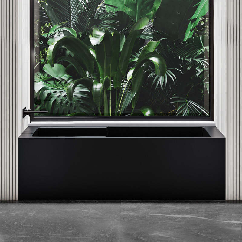 Swiss Madison Voltaire 60" X 30" Left-Hand Drain Alcove Bathtub with Apron in Matte Black