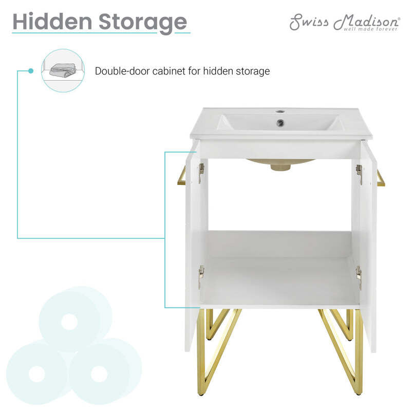 Swiss Madison Annecy 24" Bathroom Vanity in Galaxy White