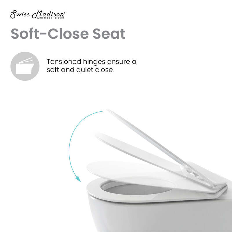 Swiss Madison St. Tropez Back-to-Wall Elongated Toilet Bowl