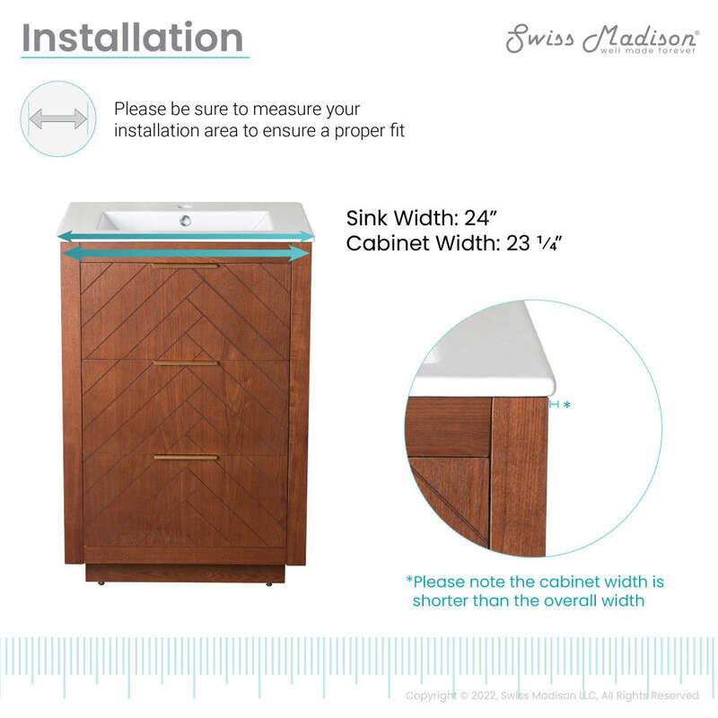 Swiss Madison Daxton 24" Bathroom Vanity in Walnut