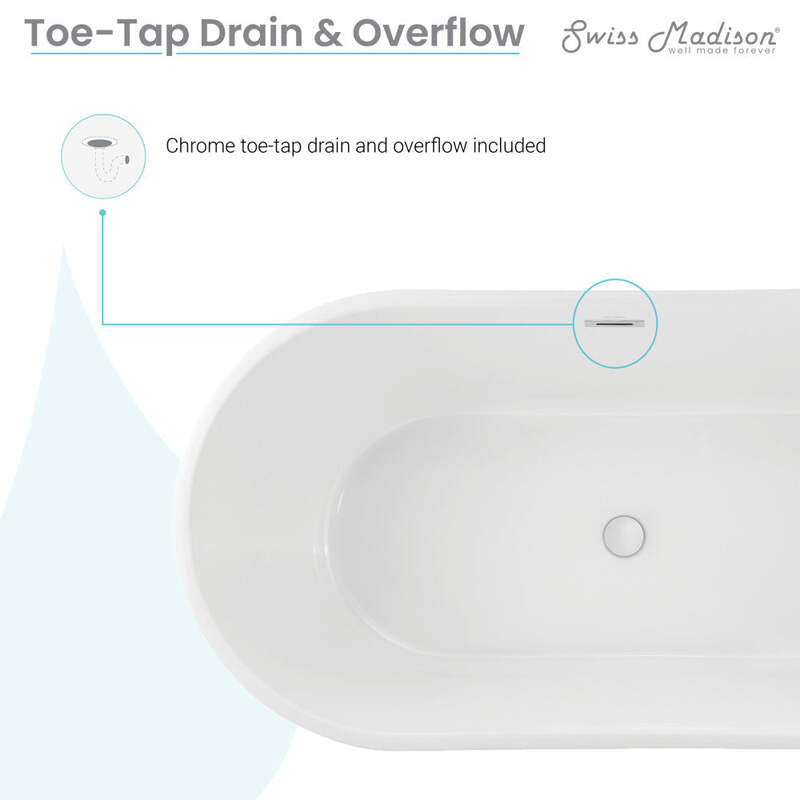 Swiss Madison Claire 60" Freestanding Bathtub