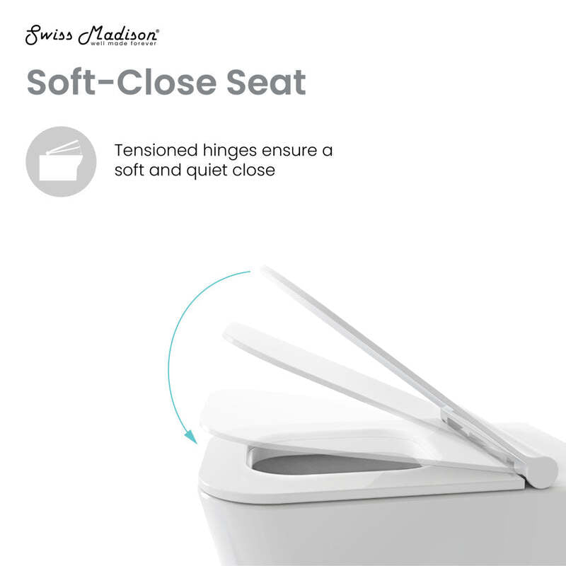 Swiss Madison Concorde Back to Wall Concealed Tank Toilet Bowl Bundle in Glossy White