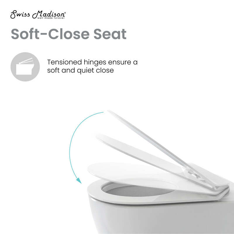 Swiss Madison Cascade Back-to-Wall Elongated Toilet Bowl