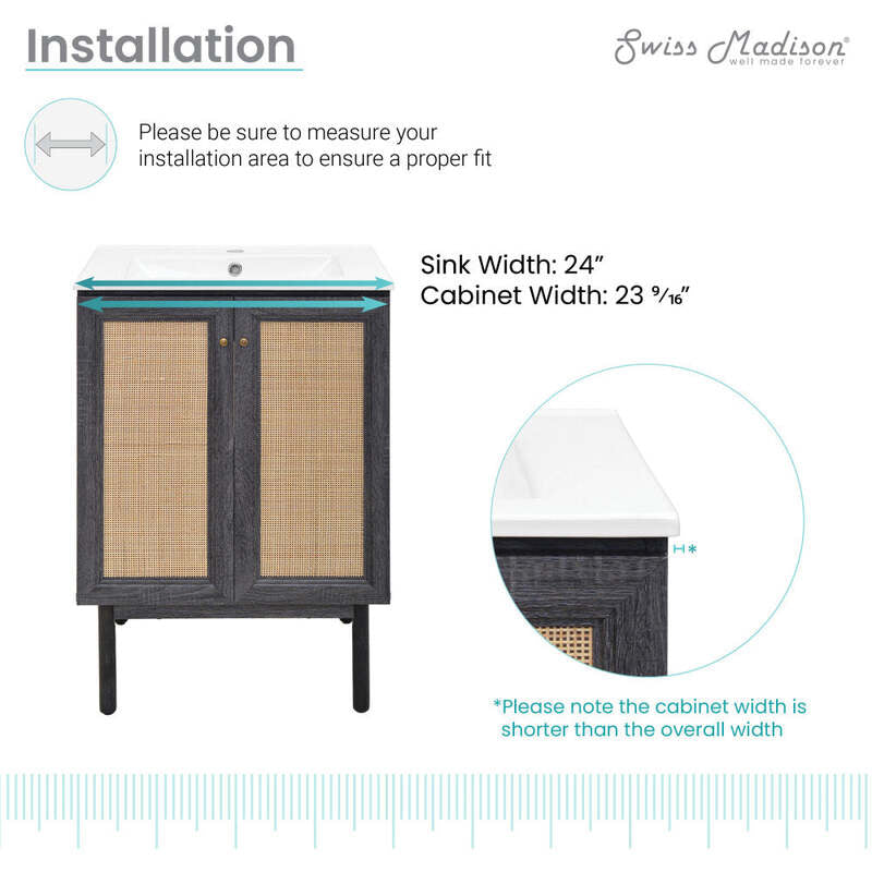 Swiss Madison Classé 24" Bathroom Vanity in Black