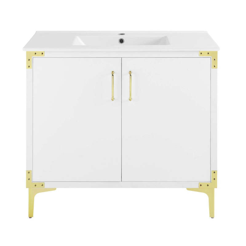 Swiss Madison Voltaire 36" Single, Bathroom Vanity in White with Gold Hardware