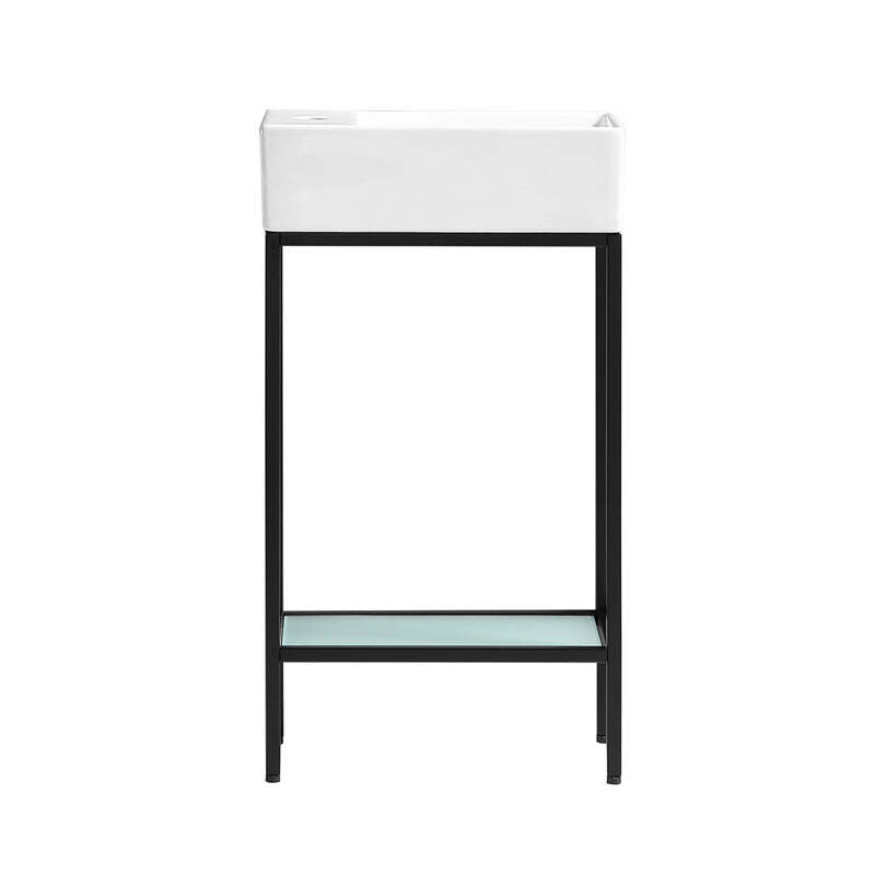 Swiss Madison Pierre 19.5 Single, Freestanding, Open Shelf, Matte Black Frame Bathroom Vanity