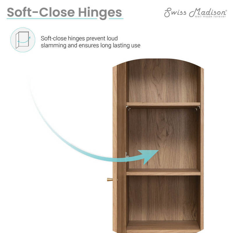 Swiss Madison Classé 15" W x 60" H x 15" D Linen Cabinet in Oak