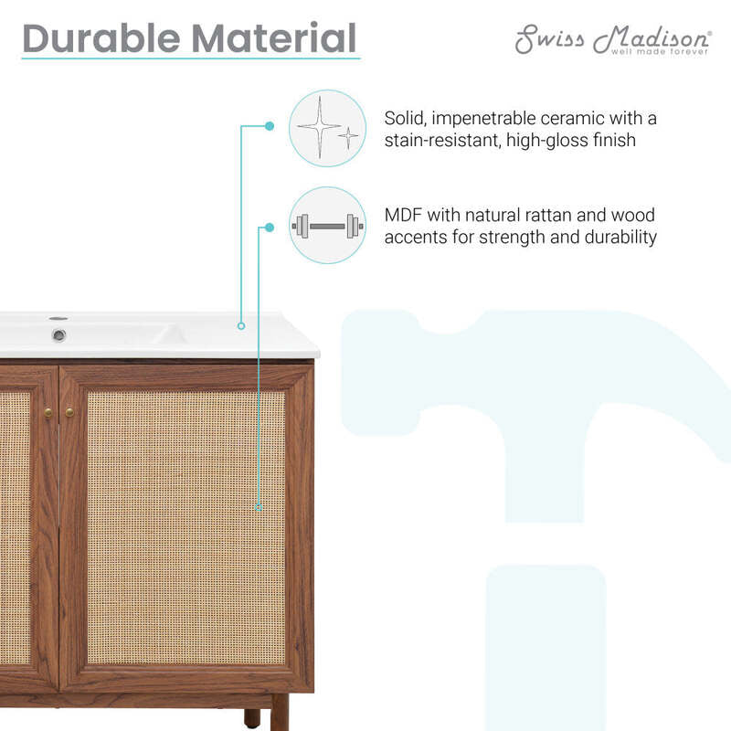 Swiss Madison Classé 36" Bathroom Vanity in Dark Walnut