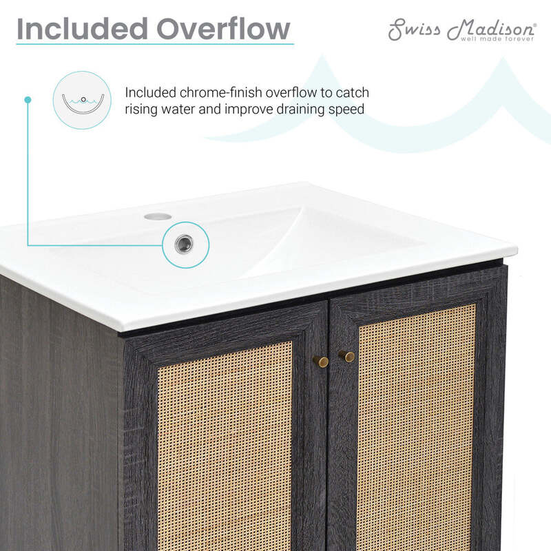 Swiss Madison Classé 24" Bathroom Vanity in Black